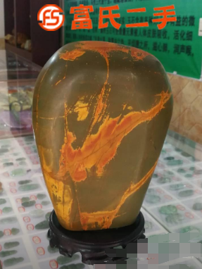 天然奇石摆件 彩陶石摆件