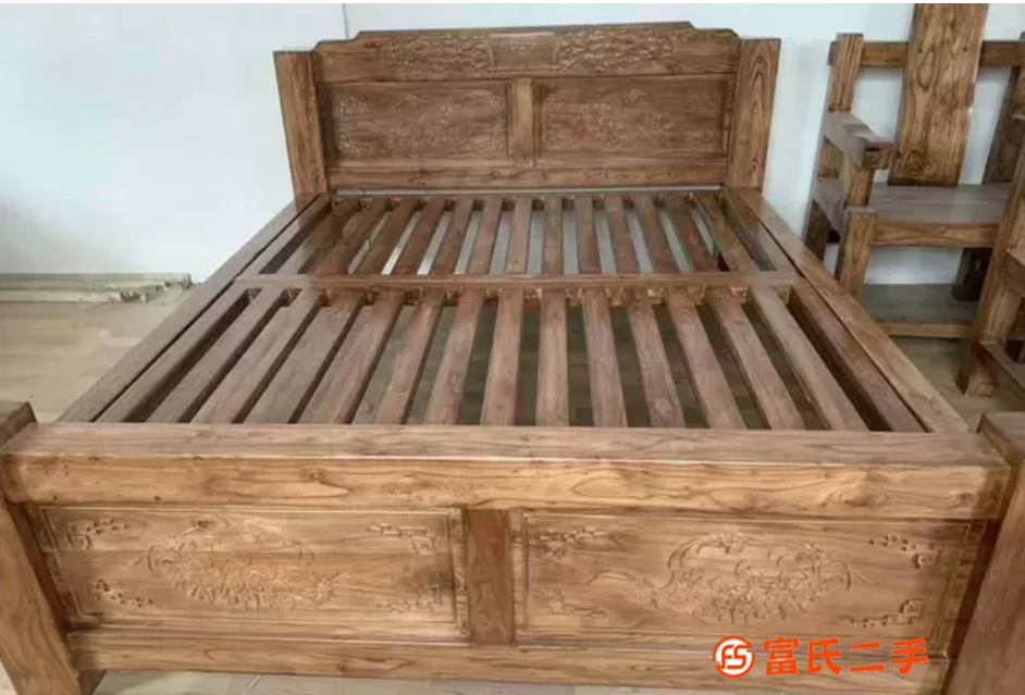 威海老榆木家具厂卧室实木床批发