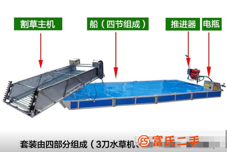 保洁船水下割草机，水上园林浮萍打捞垃圾河道清理神器